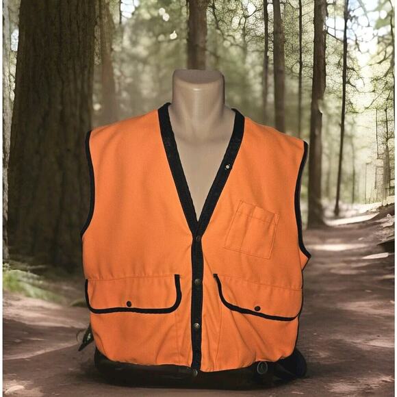 Cabela's Hunting Vest Men XL Orange Snap Outdoor Upland Game Shooting USA - Picture 1 of 10